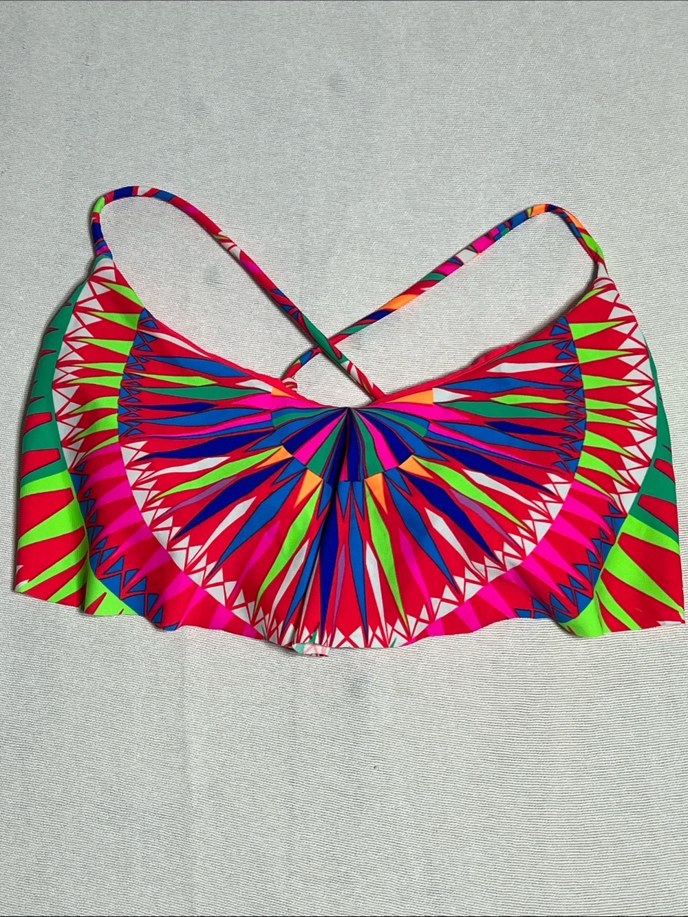 Women’s Neon Geometric Bikini Top - Multicolor